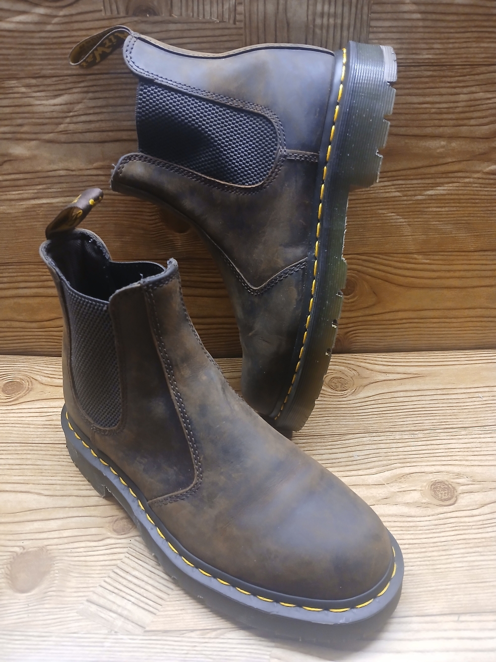 Dr. Martens Brown Leather Chukka Boot with Yellow Stitching - Picture 5 of 13